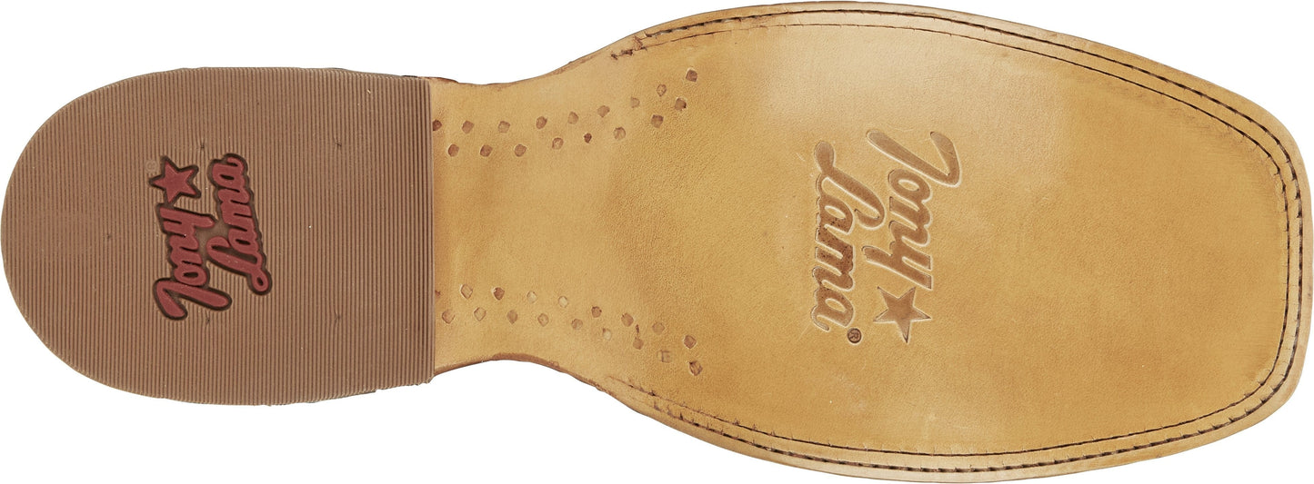 Tony Lama Men's Quaid Full Quill Brown Square Toe Western Boot TL5354