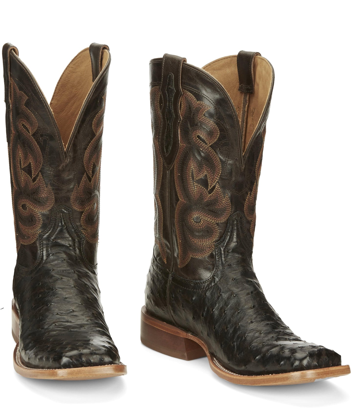 Tony Lama Men's Quaid Full Quill Brown Square Toe Western Boot TL5354