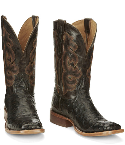 Tony Lama Men's Quaid Full Quill Brown Square Toe Western Boot TL5354