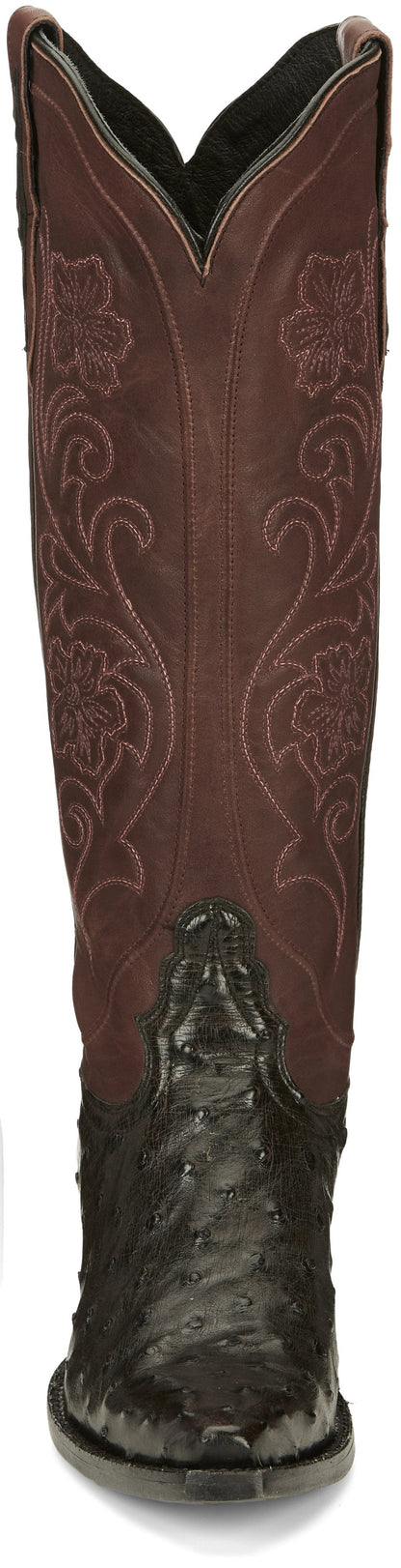 Tony Lama Women's Vaqueras Ines Black Cherry Full Quill Ostrich Western Boots VF3056