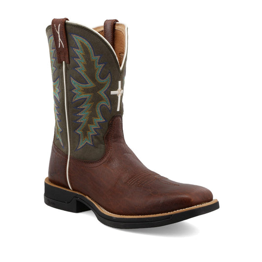Twisted X Men's Brown & Green Tech X Western Boot MXW0004
