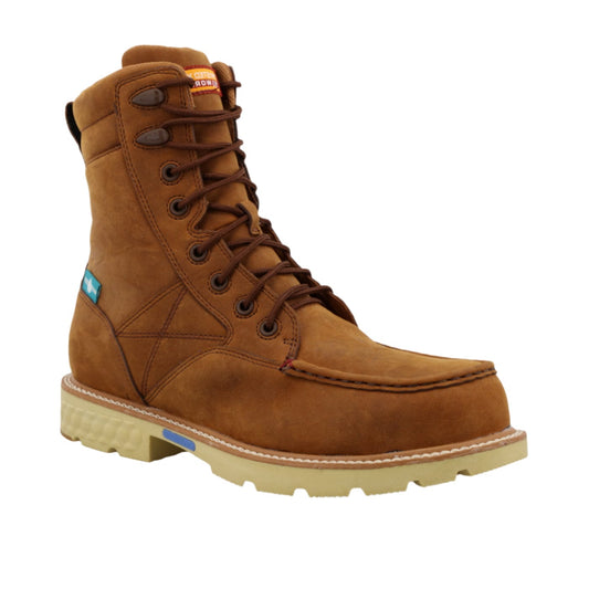 Twisted X Men's Distressed Saddle 8" Waterproof Nano Comp Toe Work Boots MXCNW03