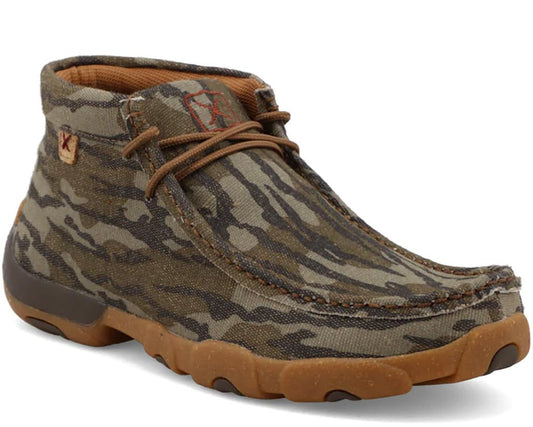 Twisted X Men's Chukka Driving Moc Mossy Oak Bottomland Camo – product image