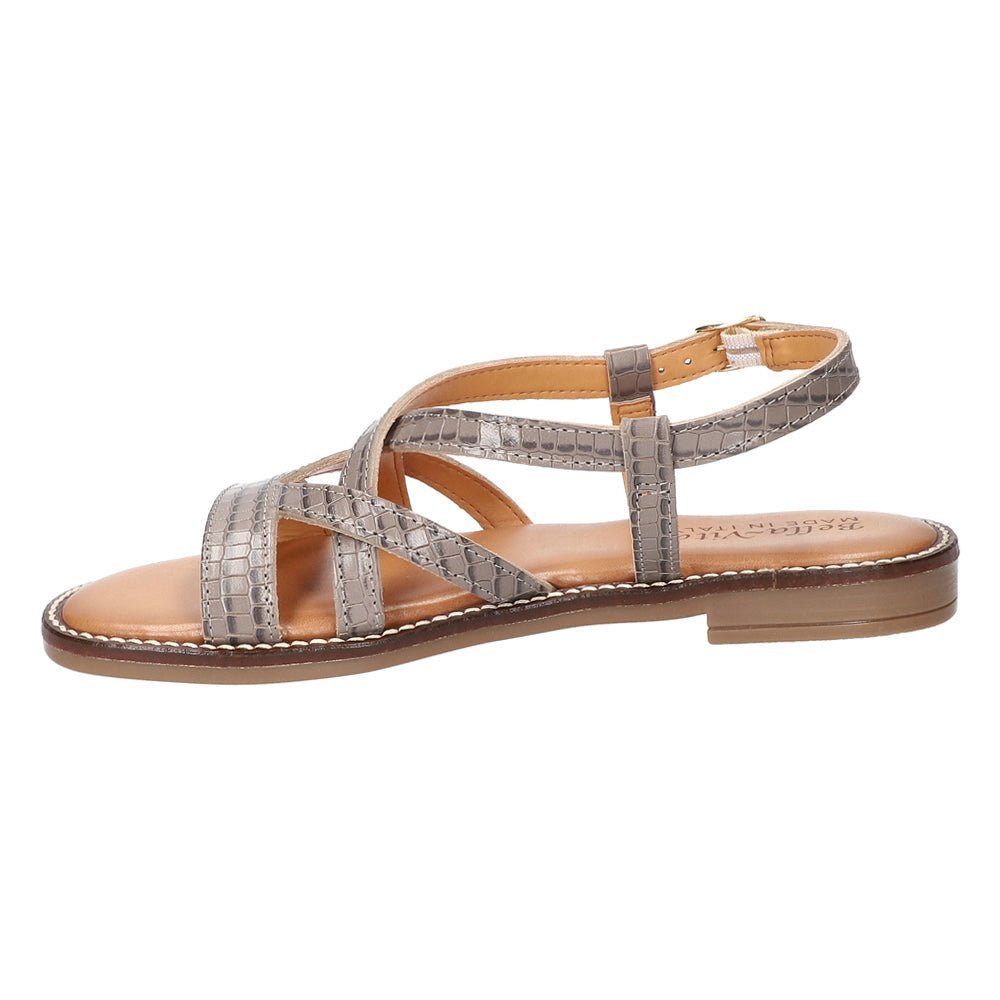 Tya - Italy Croc Slingback Strappy Sandals - SundialTya - Italy Croc Slingback Strappy Sandals