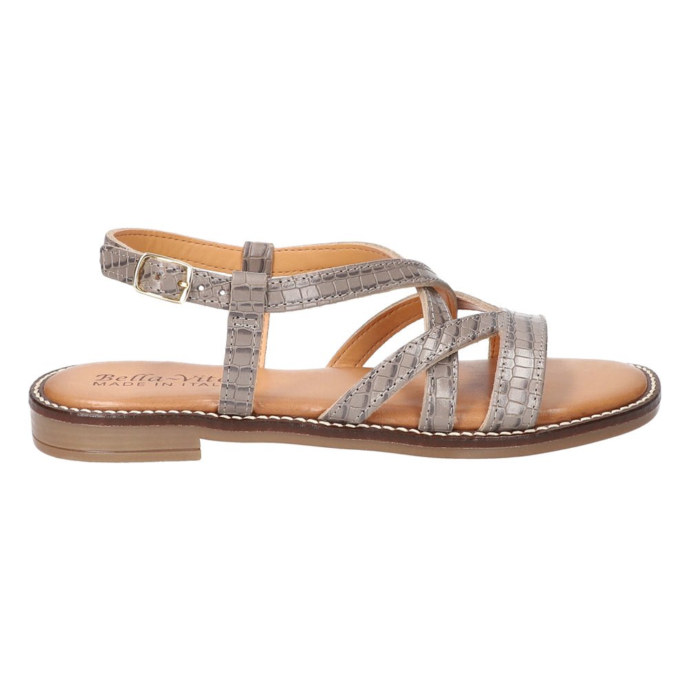 Tya - Italy Croc Slingback Strappy Sandals - SundialTya - Italy Croc Slingback Strappy Sandals