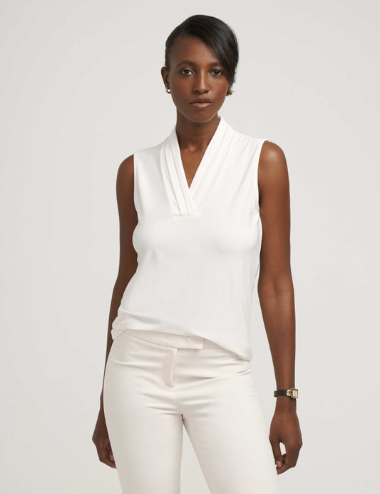 V-Neck Triple Pleat Top