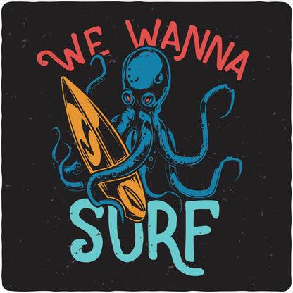 We Wanna Surf Men's Bamboo Viscose/Organic Cotton Short Sleeve Graphic T-Shirt