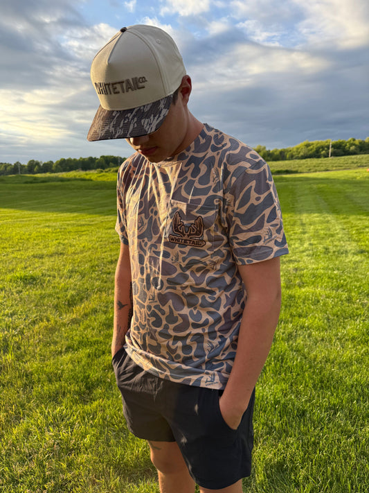 Whitetail Co. Old Duck Camo Faded Pocket Tee