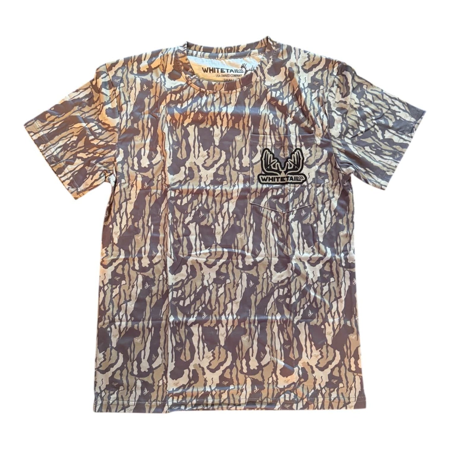 Whitetail Co. Old Tree Bark Camo Faded Pocket Tee