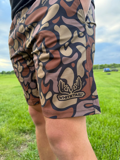 Whitetail Co. Hunt Camp Shorts Faded Old Dark Camo