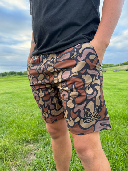 Whitetail Co. Hunt Camp Shorts Faded Old Dark Camo