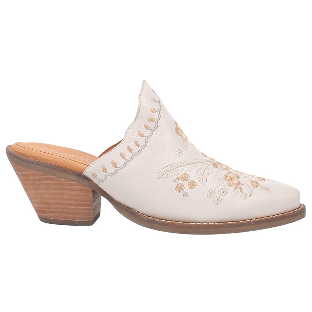 Wildflower Floral Embroidered Round Toe Mule Booties - SundialWildflower Floral Embroidered Round Toe Mule Booties