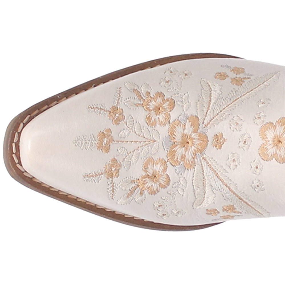 Wildflower Floral Embroidered Round Toe Mule Booties - SundialWildflower Floral Embroidered Round Toe Mule Booties