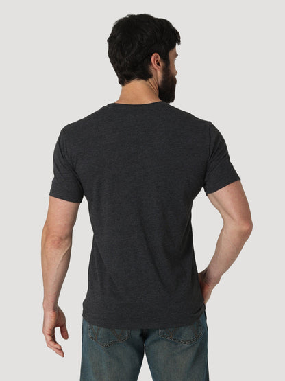 Wrangler Men's Mexican Flag Caviar Heather Short Sleeve T-Shirt 112318451