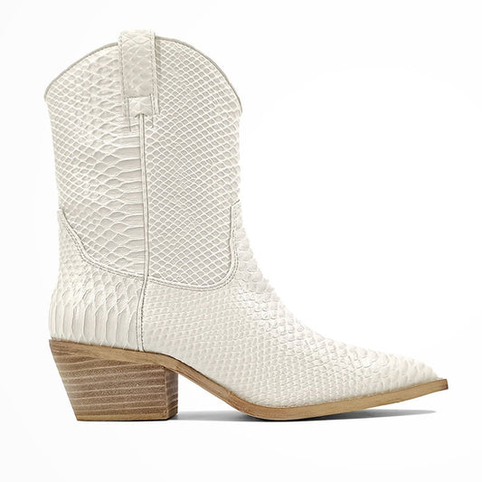 Zouzou Snake Print Pointed Toe Cowboy Boots - SundialZouzou Snake Print Pointed Toe Cowboy Boots